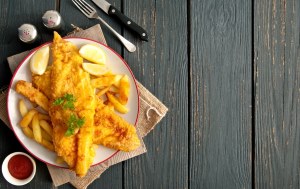 Serve Fish and Chips with malt vinegar and/or tartar sauce